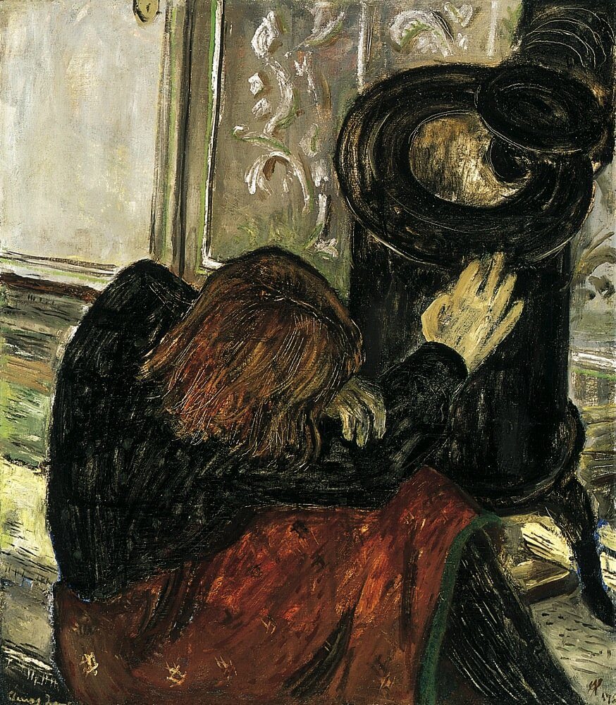 Ámos Imre: Kályhánál melegedő