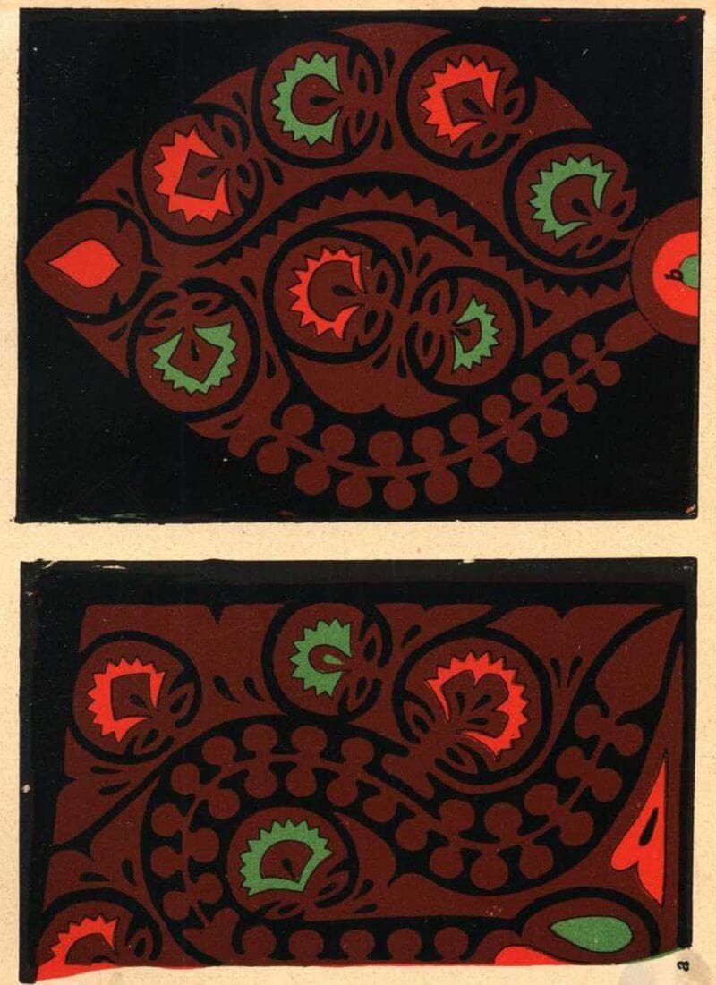 Applikált ujjrészletek, Derecske = Aermelteile mit Applikation, Derecske