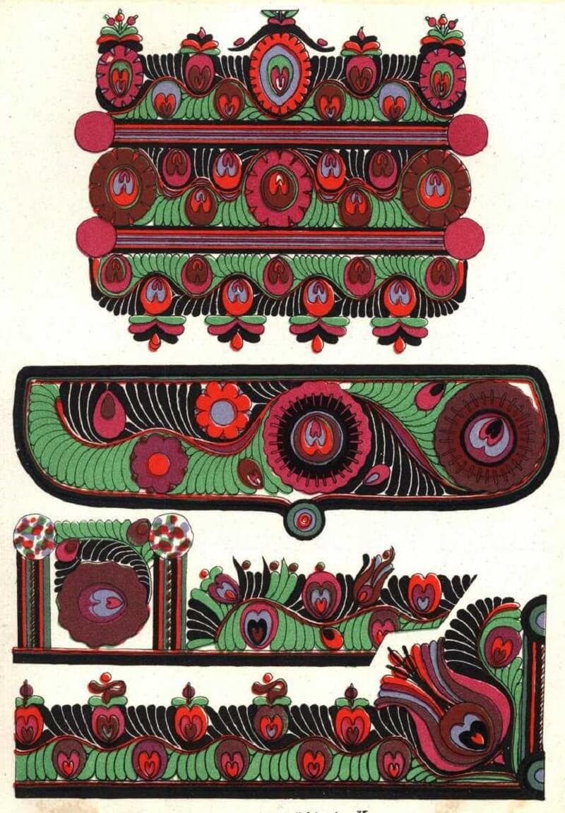 Szûr-elej, oldal- és ujj-hímzése, Karcag