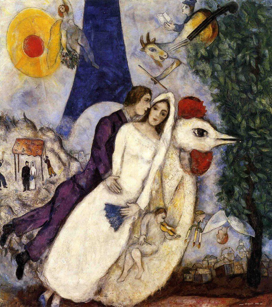 Marc Chagall: A jegyesek és az Eiffel torony