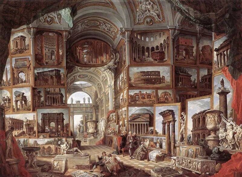 Giovanni Paolo Pannini: Az ókori Róma tájképeinek gyűjteménye, commons.wikimedia.org