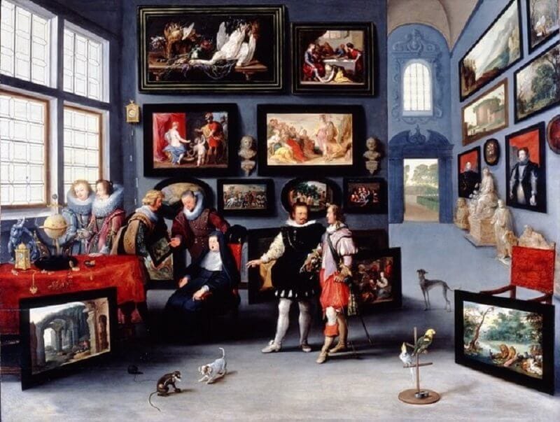 II. Willem Van Haecht: Ausztriai Izabella főhercegnő szalonjának megtekintése, commons.wikimedia.org