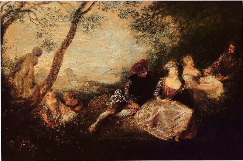 Jean-Antoine Watteau: Falusi szórakozás, watteau-abecedario.org 