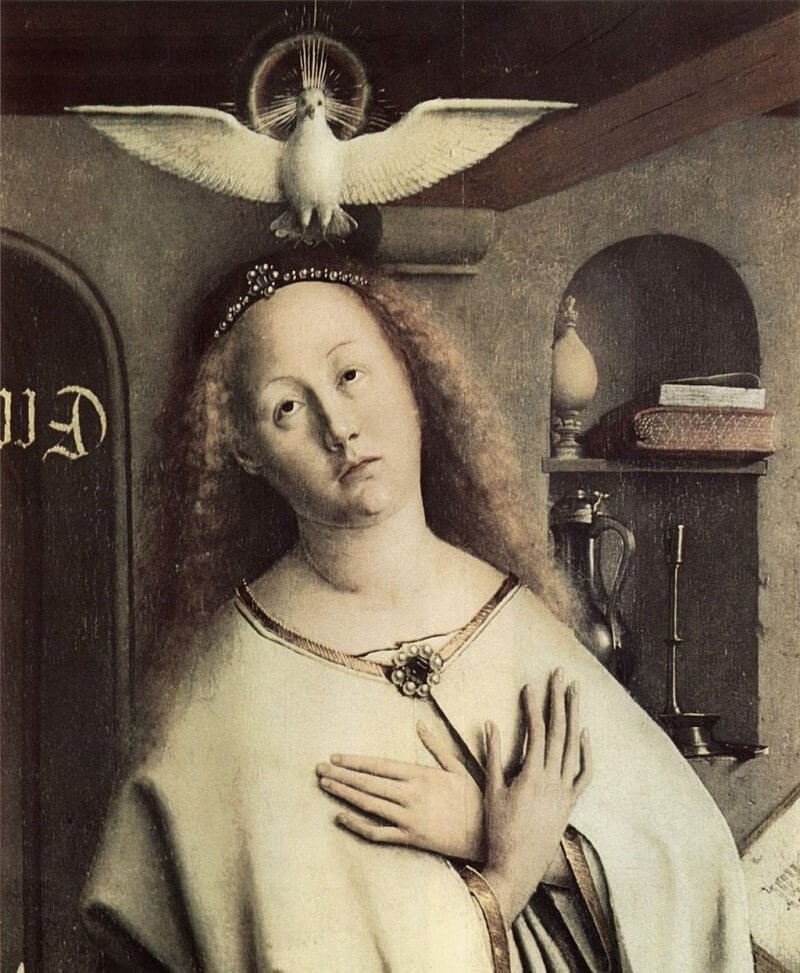 Jan van Eyck: Mária és a szentlélek, wikimedia.commons.org 