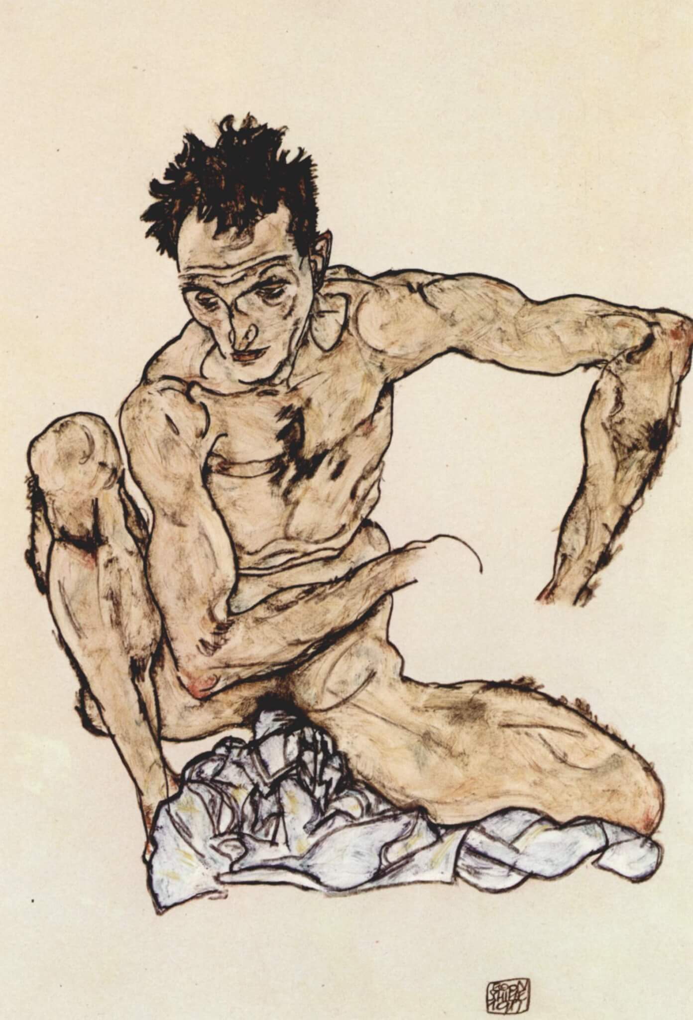 Egon Schiele rajza 