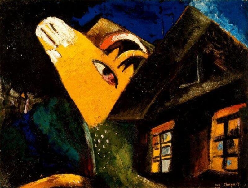 Marc Chagall: A tehénistálló, wikiart.org 