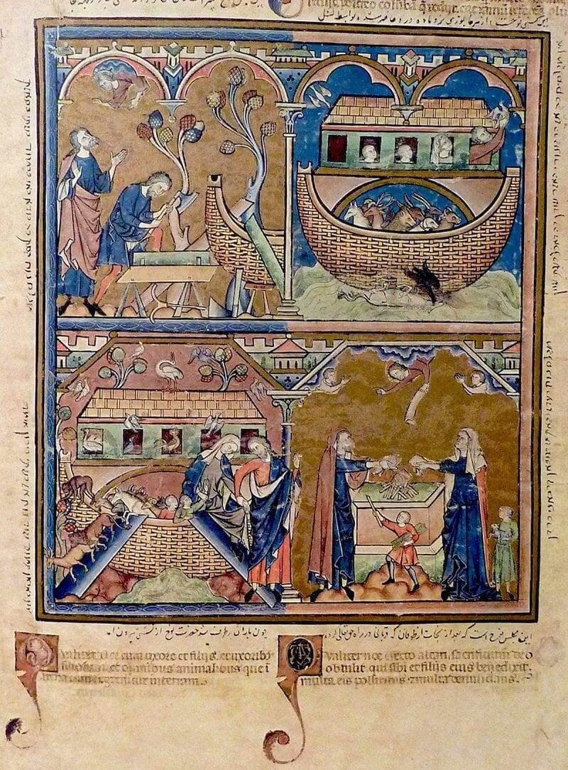 Noé története, Morgan Biblia, 1250, richardmcbee.com 