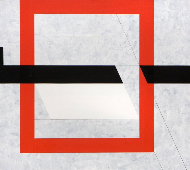 2008_35 Áttört vörös négyzet - 180x200cm - Akril,vászon
