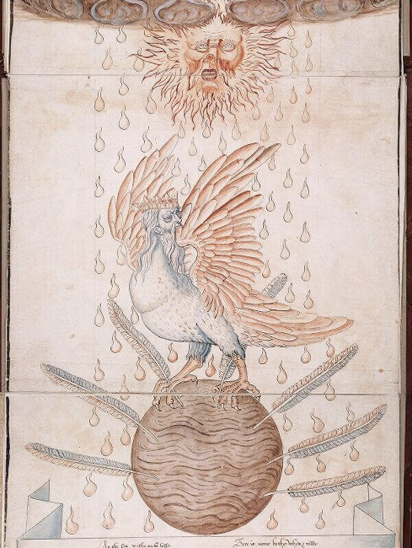 Képletes alkímia, Arnold Villanova Visio Mysticájának angol verziójával – részlet (17. század), beinecke.library.yale.edu 
