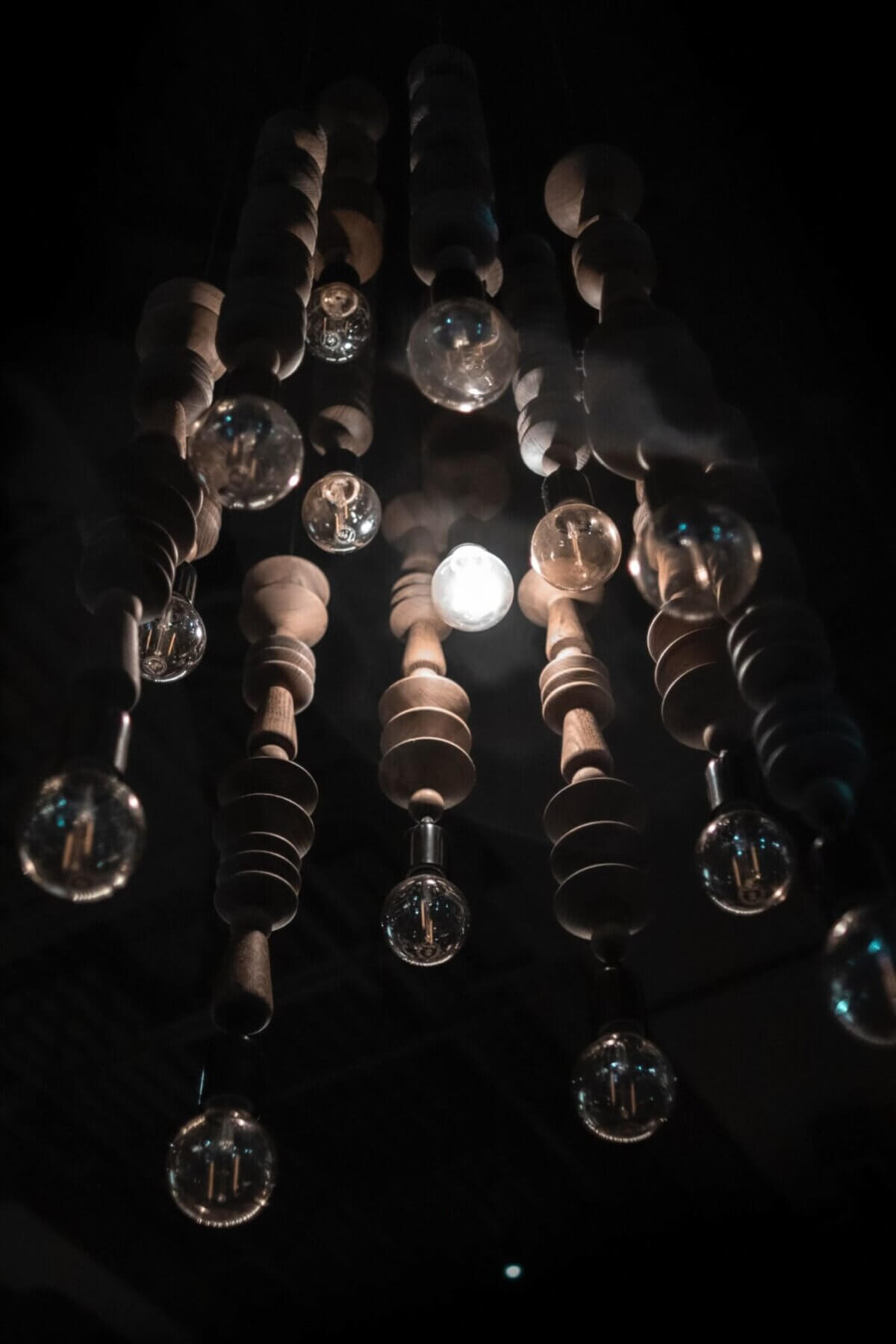 turned-on light bulbs