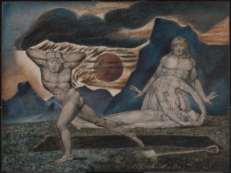 William Blake: Ádám és Éva megtalálja Ábel testét, take.org.uk 