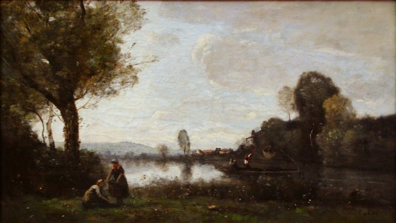 Jean-Baptiste-Camille Corot: Szajna parti táj Chatou környékén, commons.wikimedia.org 