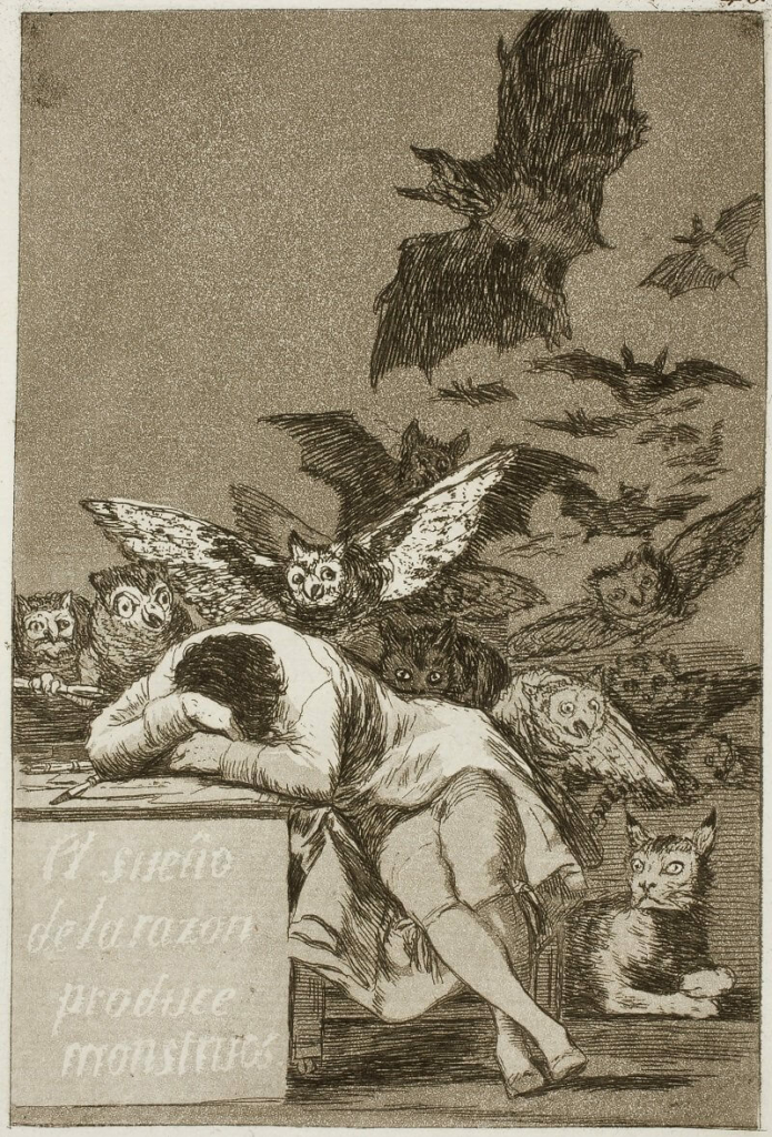 Francisco De Goya: Az ész álma szörnyeket szül, wikiart.org 