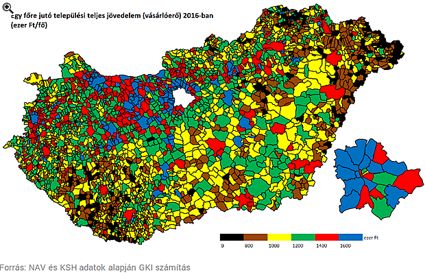 Itt a térkép, ami megmutatja, hogy a városodban mekkora a vásárlóerő