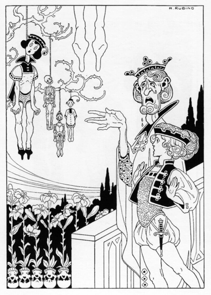 Antonio Rubino illusztrációja H. C. Andersen olasz kiadású novelláskötetéhez (1910), 50watts.com